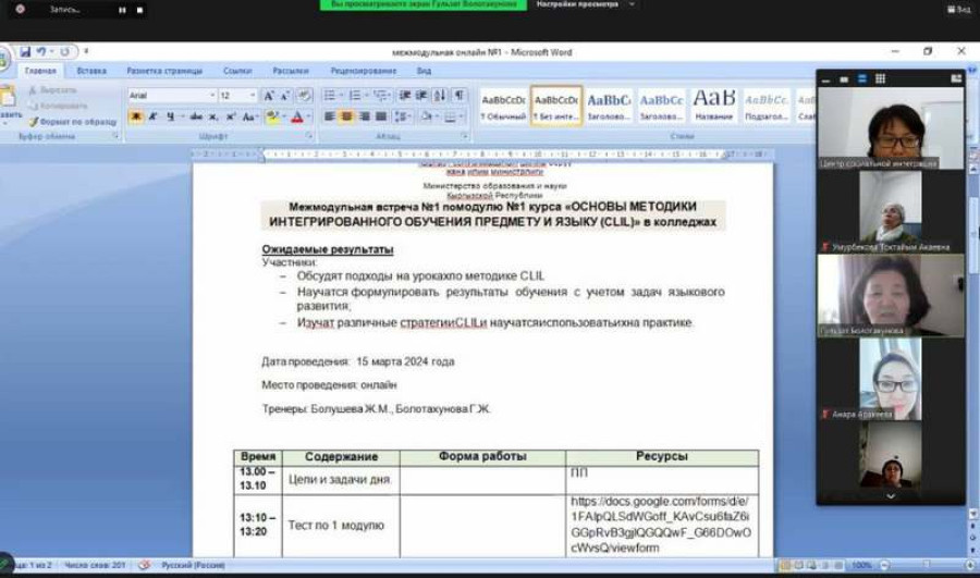 Методика интегрированного обучения CLIL в Жалал-Абадском колледже