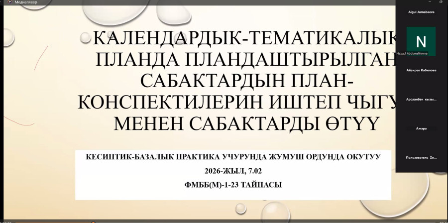 КЕСИПТИК-БАЗАЛЫК ПРАКТИКАНЫН АЛКАГЫНДА ОНЛАЙН ВЕБИНАР ӨТКӨРҮЛДҮ
